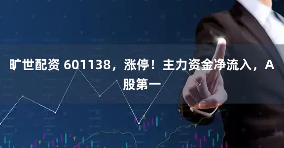 旷世配资 601138，涨停！主力资金净流入，A股第一